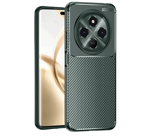 Tecno Spark 30 Kılıf Auto Focus Karbon Kapak - Koyu Yeşil Tecno Spark 30 Kılıf Auto Focus Karbon Kapak - Koyu Yeşil