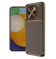 Tecno Spark 30 Pro Kılıf Auto Focus Karbon Kapak - Kahverengi