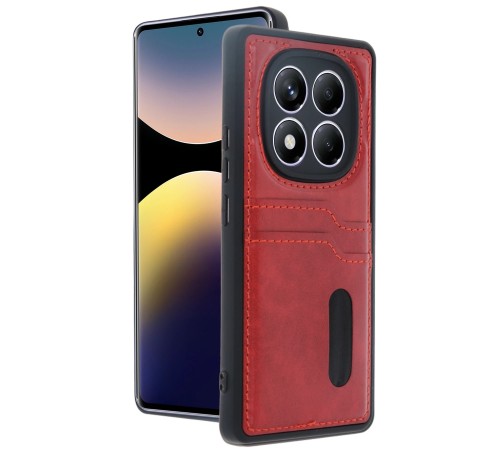 Xiaomi Redmi Note 14 Pro 4G Kılıf Sara Kartvizitli Deri Kılıf - Kırmızı Xiaomi Redmi Note 14 Pro 4G Kılıf Sara Kartvizitli Deri Kılıf - Kırmızı