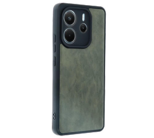 Xiaomi Redmi Note 14 4G Kılıf Aras Deri Kapak - Koyu Yeşil
