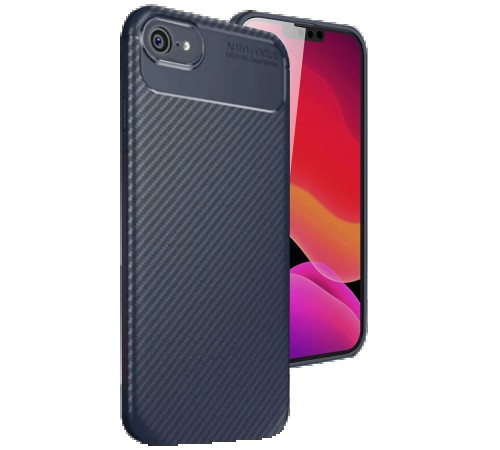 iPhone 16E Kılıf Auto Focus Karbon Kapak - Lacivert
