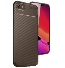 iPhone 16E Kılıf Auto Focus Karbon Kapak - Kahverengi