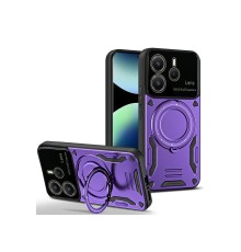 Xiaomi Redmi Note 14 4G Kılıf Joy Lens Standlı Kapak - Mor