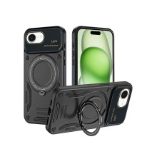 iPhone 16E Kılıf Joy Lens Standlı Kapak - Siyah