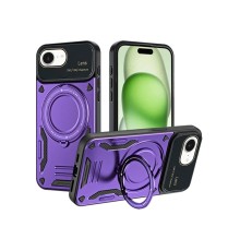 iPhone 16E Kılıf Joy Lens Standlı Kapak - Mor