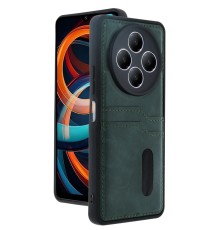 Xiaomi Redmi 14C Kılıf Sara Kartvizitli Deri Kılıf - Koyu Yeşil