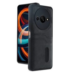 Xiaomi Redmi A3 4G Kılıf Sara Kartvizitli Deri Kılıf - Siyah