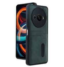 Xiaomi Redmi A3 4G Kılıf Sara Kartvizitli Deri Kılıf - Koyu Yeşil
