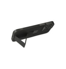 iPhone 12 Pro Kılıf Mega Standlı Silikon - Siyah