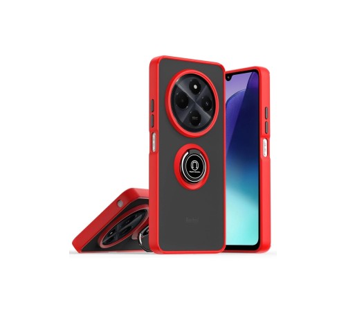 Realme C75 4G Kılıf Montreal Yüzüklü Silikon Kapak - Kırmızı