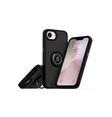 iPhone 16E Kılıf Montreal Yüzüklü Silikon Kapak - Siyah