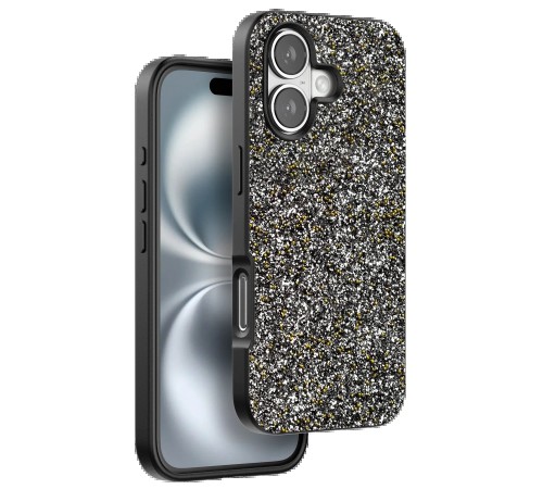 iPhone 16 Plus Bright Simli Kapak - Gümüş iPhone 16 Plus Bright Simli Kapak - Gümüş