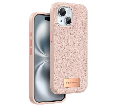 iPhone 15 Plus Bright Simli Kapak - Pembe iPhone 15 Plus Bright Simli Kapak - Pembe