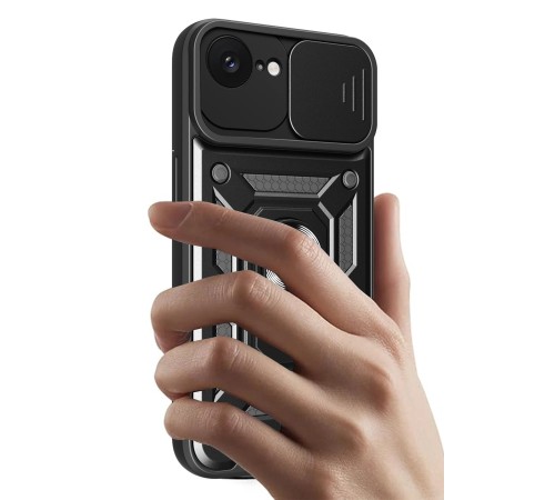 iPhone 16E Kılıf Pars Lens Yüzüklü Silikon - Yeşil