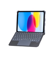 T5508D iPad 2022 10.9 (10.Nesil) Kılıf Palermo Ledli Klavyeli Standlı Tablet Kılıfı - Siyah
