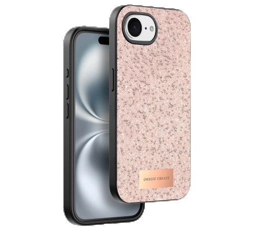 Apple iPhone 16E Bright Simli Kapak - Pembe Apple iPhone 16E Bright Simli Kapak - Pembe