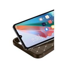 Samsung Galaxy A06 Kılıf Auto Focus Karbon Kapak - Kahverengi