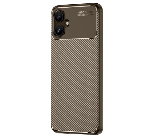 Samsung Galaxy A06 Kılıf Auto Focus Karbon Kapak - Kahverengi Samsung Galaxy A06 Kılıf Auto Focus Karbon Kapak - Kahverengi