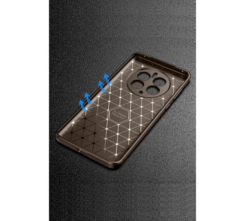 Realme 12 Pro Plus Kılıf Auto Focus Karbon Kapak - Kahverengi Realme 12 Pro Plus Kılıf Auto Focus Karbon Kapak - Kahverengi