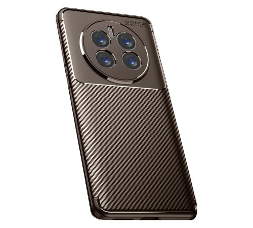 Realme 12 Pro Plus Kılıf Auto Focus Karbon Kapak - Kahverengi Realme 12 Pro Plus Kılıf Auto Focus Karbon Kapak - Kahverengi