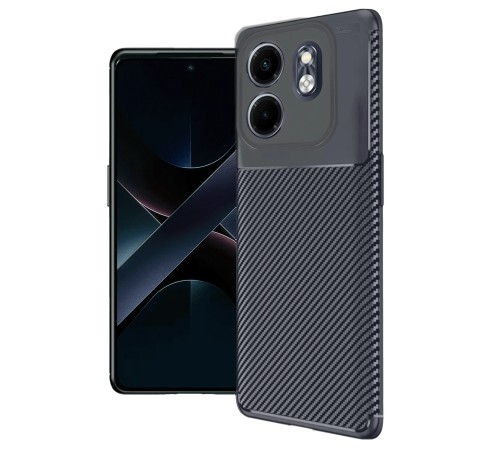 İnfinix Smart 9 Kılıf Auto Focus Karbon Kapak - Lacivert İnfinix Smart 9 Kılıf Auto Focus Karbon Kapak - Lacivert