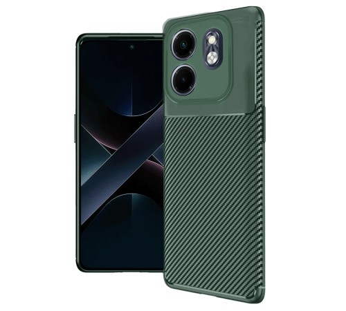 İnfinix Smart 9 Kılıf Auto Focus Karbon Kapak - Koyu Yeşil İnfinix Smart 9 Kılıf Auto Focus Karbon Kapak - Koyu Yeşil