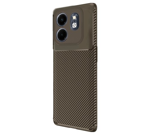 İnfinix Smart 9 Kılıf Auto Focus Karbon Kapak - Kahverengi İnfinix Smart 9 Kılıf Auto Focus Karbon Kapak - Kahverengi