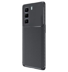 İnfinix Hot 50 4G Kılıf Auto Focus Karbon Kapak - Siyah