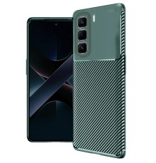 İnfinix Hot 50 4G Kılıf Auto Focus Karbon Kapak - Koyu Yeşil
