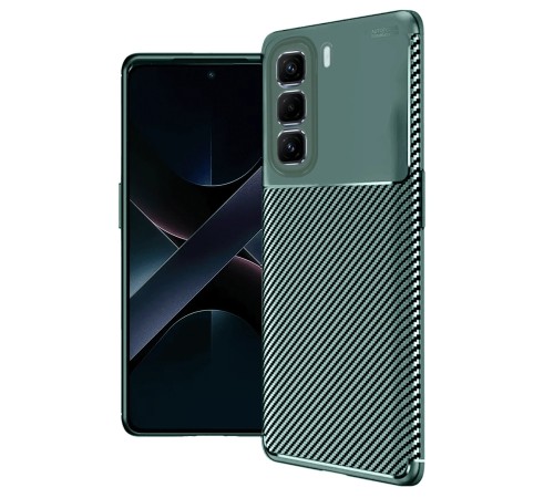 İnfinix Hot 50 4G Kılıf Auto Focus Karbon Kapak - Koyu Yeşil İnfinix Hot 50 4G Kılıf Auto Focus Karbon Kapak - Koyu Yeşil