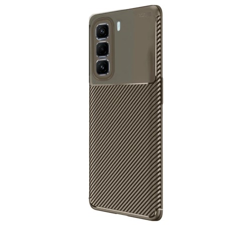 İnfinix Hot 50 4G Kılıf Auto Focus Karbon Kapak - Kahverengi İnfinix Hot 50 4G Kılıf Auto Focus Karbon Kapak - Kahverengi
