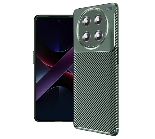 Honor Magic 7 Lite Kılıf Auto Focus Karbon Kapak - Koyu Yeşil Honor Magic 7 Lite Kılıf Auto Focus Karbon Kapak - Koyu Yeşil