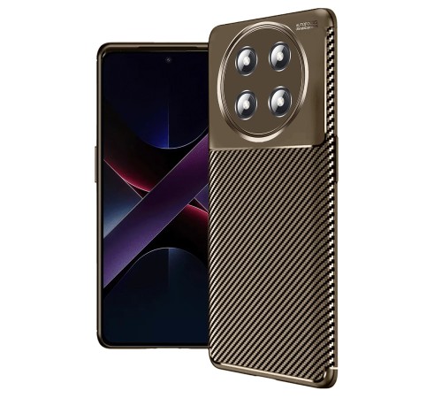 Honor Magic 7 Lite Kılıf Auto Focus Karbon Kapak - Kahverengi