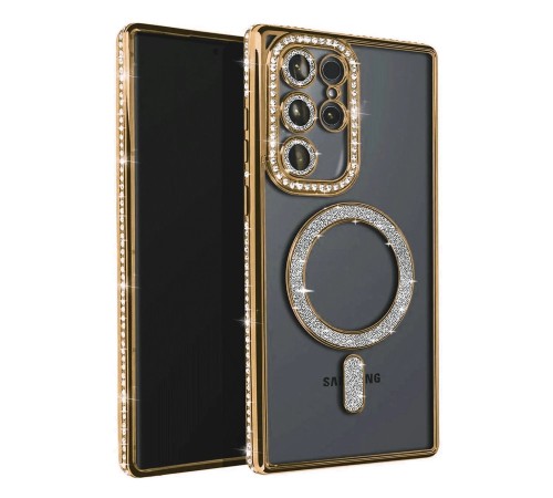 Samsung Galaxy S23 Ultra Joke Simli Magneticsafe Kılıf - Gold