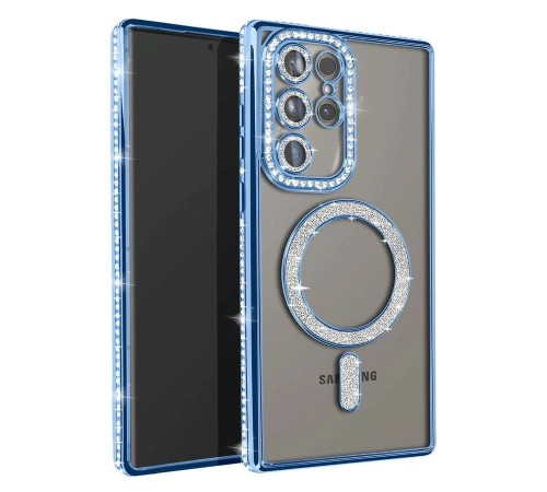 Samsung Galaxy S23 Ultra Joke Simli Magneticsafe Kılıf - Mavi