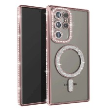 Samsung Galaxy S23 Ultra Joke Simli Magneticsafe Kılıf - Pembe