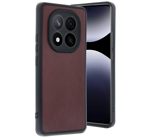 Xiaomi Redmi Note 14 Pro 5G Kılıf Aras Deri Kapak - Bordo
