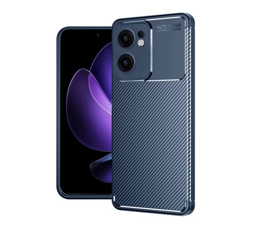 Oppo Reno 13F Kılıf Auto Focus Karbon Kapak - Lacivert
