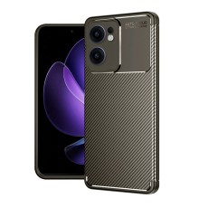 Oppo Reno 13F Kılıf Auto Focus Karbon Kapak - Kahverengi