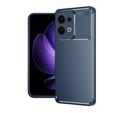 Oppo Reno 13 Pro Kılıf Auto Focus Karbon Kapak - Lacivert