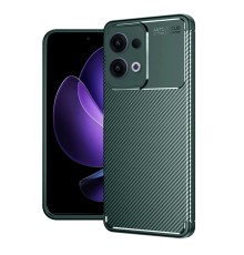 Oppo Reno 13 Pro Kılıf Auto Focus Karbon Kapak - Koyu Yeşil