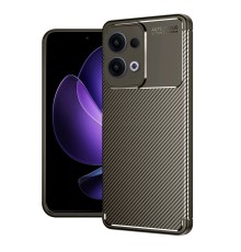 Oppo Reno 13 Pro Kılıf Auto Focus Karbon Kapak - Kahverengi