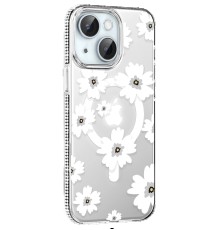 Apple iPhone 14 Floral Magsafe Kapak - Beyaz