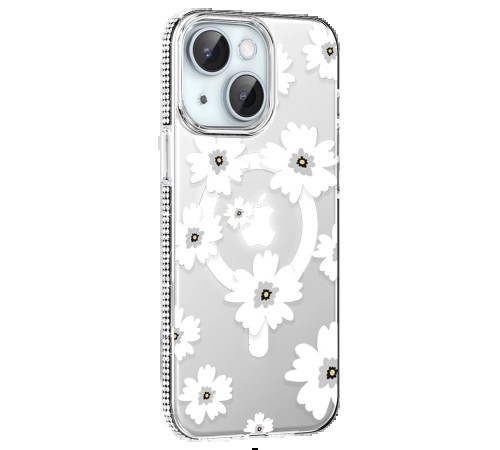 Apple iPhone 14 Floral Magsafe Kapak - Beyaz Apple iPhone 14 Floral Magsafe Kapak - Beyaz