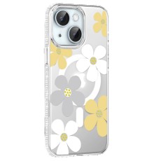 Apple iPhone 14 Floral Magsafe Kapak - Sarı