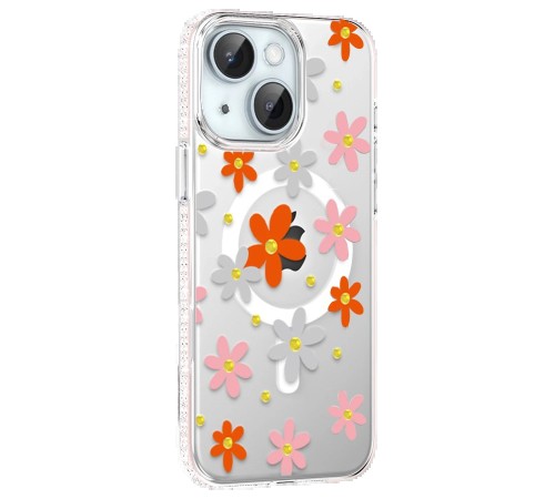 Joko Apple iPhone 14 Floral Magsafe Kapak - Turuncu Joko Apple iPhone 14 Floral Magsafe Kapak - Turuncu