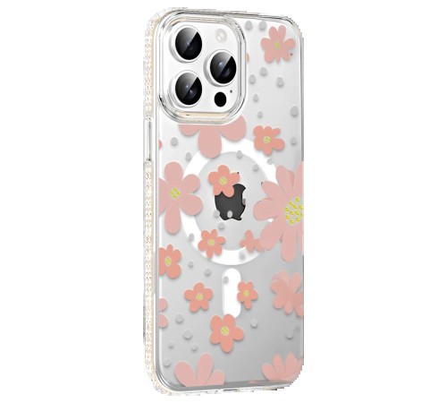 Apple iPhone 14 Pro Max Floral Magsafe Kapak - Pembe Apple iPhone 14 Pro Max Floral Magsafe Kapak - Pembe