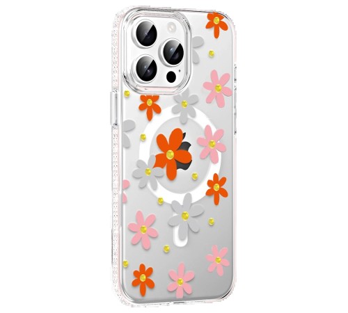 Joko Apple iPhone 14 Pro Max Floral Magsafe Kapak - Turuncu Joko Apple iPhone 14 Pro Max Floral Magsafe Kapak - Turuncu