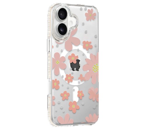 Joko Apple iPhone 16 Floral Magsafe Kapak - Pembe Joko Apple iPhone 16 Floral Magsafe Kapak - Pembe