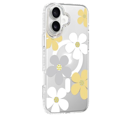 Joko Apple iPhone 16 Floral Magsafe Kapak - Sarı Joko Apple iPhone 16 Floral Magsafe Kapak - Sarı